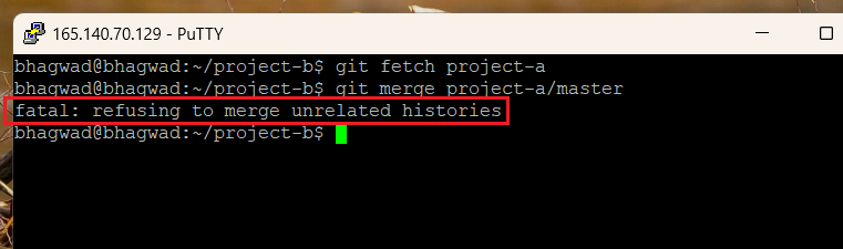 Refusing to Merge Unrelated Histories