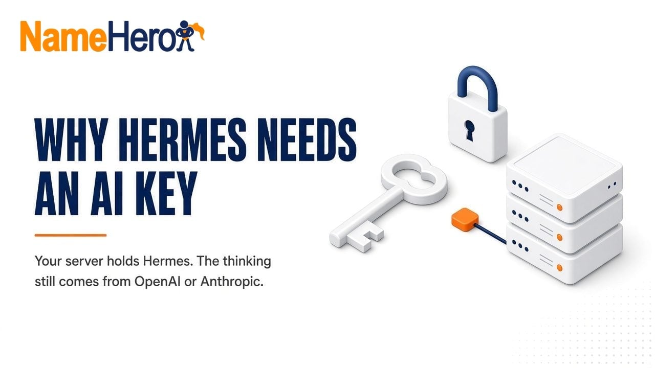 NameHero branded cover: Why Hermes needs an AI key