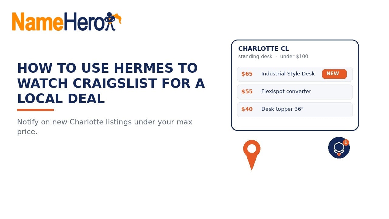 NameHero branded cover: How To Use Hermes To Watch Craigslist For A Local Deal